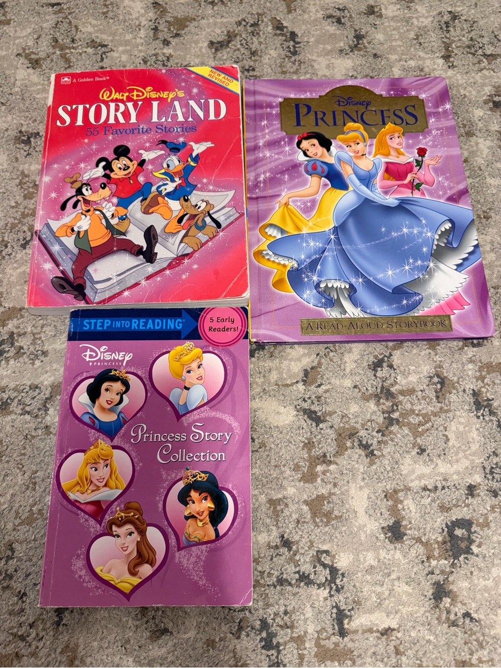 Disney Princess & Story Land Children's Book Lot - Pink & Purple Covers 3 PK
